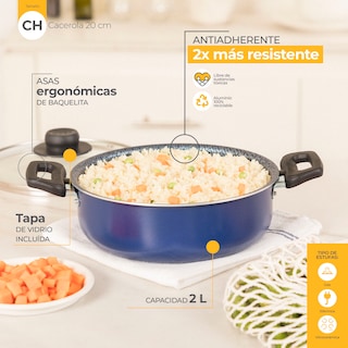 Foto 7 | Foto 7 | Cacerola Antiadherente Ekco Classic de 2 L /20 Cm color Azul