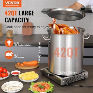 Foto 2 | Foto 2 | Olla Stockpot Vevor 18/8 De Acero Inoxidable 42 L Con Base Compuesta - Venta Internacional.
