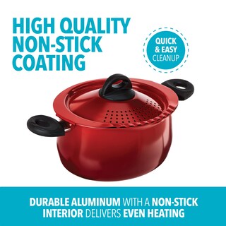 Foto 4 | Foto 4 | Olla Para Pasta Bialetti De 5,2 Litros Con Tapa Coladora Resistente Al Calor, Color Rojo - Venta Internacional.
