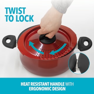 Foto 6 | Foto 6 | Olla Para Pasta Bialetti De 5,2 Litros Con Tapa Coladora Resistente Al Calor, Color Rojo - Venta Internacional.
