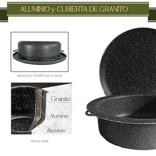 Foto 5 | Foto 5 | Arrocera Maqluba Granito Olla Con Tapa Granito Para Platos Exóticos 28 Cm