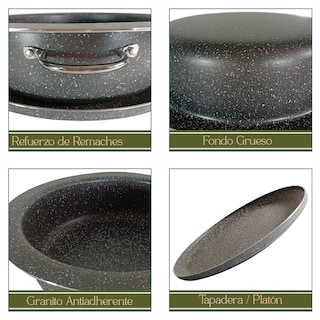 Foto 7 | Foto 7 | Arrocera Maqluba Granito Olla Con Tapa Granito Para Platos Exóticos 28 Cm