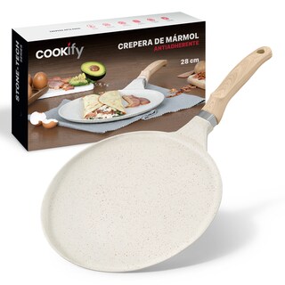 Foto 1 | Foto 1 | Crepera Comal Cookify De Mármol 28 Cm Beige Antiadherente Libre De Pfoa