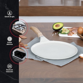 Foto 6 | Foto 6 | Crepera Comal Cookify De Mármol 28 Cm Beige Antiadherente Libre De Pfoa