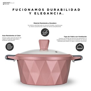 Foto 6 | Foto 6 | KOCHSTELLE Batería de Cocina Serenity Color Rosa Antiadherente de 13 piezas