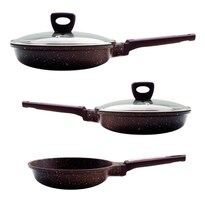 Sartenes Grunberg GR-1805A color Marrón Antiadherente de Mármol 5 Piezas
