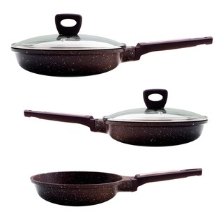 Foto 1 | Foto 1 | Sartenes Grunberg GR-1805A color Marrón Antiadherente de Mármol 5 Piezas