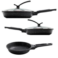 Sartenes Grunberg GR-1805A color Gris Antiadherente de Mármol 5 Piezas