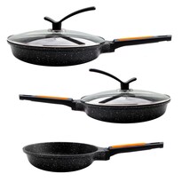 Sartenes Grunberg GR-1805A color Negro Antiadherente de Mármol 5 Piezas