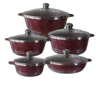 Foto 1 | Foto 1 | Batería de Cocina RD Royal Cook M16555-RED 10 Piezas - 5 Ollas y 5 Tapas