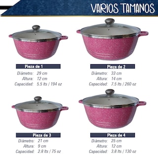 Foto 2 | Foto 2 | Batería de Cocina RD Royal Cook M16555-PINK 10 Piezas - 5 Ollas y 5 Tapas