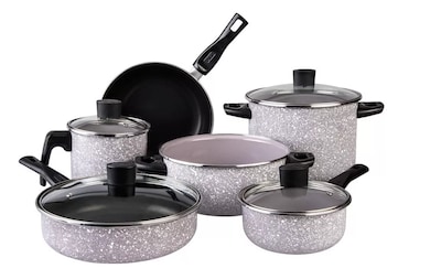 Foto 1 | Foto 1 | Batería de Cocina Cinsa Europea Granito color Rosa Malva Artesanal 10 PZAS