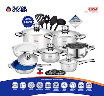 Foto 2 | Foto 2 | Batería de Cocina Flavor Kitchen Profesional 20 Piezas