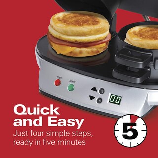 Foto 2 | Foto 2 | Venta Internacional - Hamilton Beach Dual Breakfast Sandwich Maker Con Temporizador, Plata (25490a)