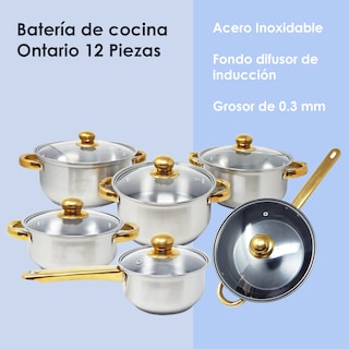 Foto 6 | Foto 6 | Batería de Cocina Aquila Ontario Acero Inoxidable 12 Piezas