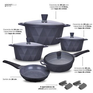 Foto 8 | Foto 8 | KOCHSTELLE Batería de Cocina Serenity Color Negro Antiadherente de 13 piezas