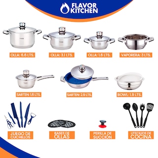Foto 2 | Foto 2 | Paquete De 2 Baterías De Cocina Acero Inox Quirúrgico 26 Pz