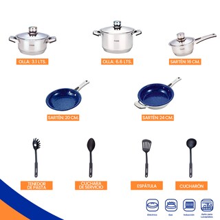 Foto 2 | Foto 2 | Batería de Cocina Flavor Kitchen Profesional 12 Piezas