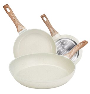 Foto 1 | Foto 1 | Juego De 3 Sartenes Con Revestimiento Antiadherente Blanco