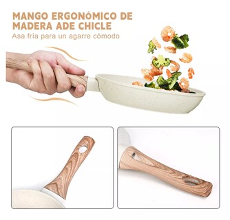 Foto 3 | Foto 3 | Juego De 3 Sartenes Con Revestimiento Antiadherente Blanco