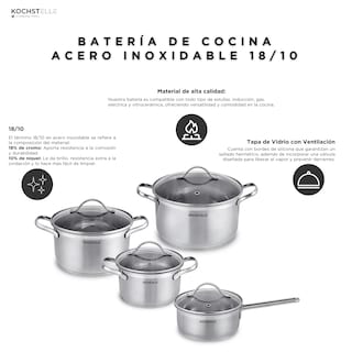 Foto 5 | Foto 5 | Batería De Cocina Kochstelle Acero Inoxidable 18/10 De 8 Piezas