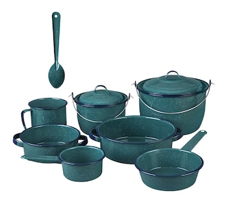 Foto 1 | Foto 1 | Batería de Cocina de Acero Vitrificado Cinsa Jaspeado Verde Aqua 10 Piezas