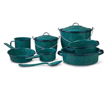 Foto 5 | Foto 5 | Batería de Cocina de Acero Vitrificado Cinsa Jaspeado Verde Aqua 10 Piezas