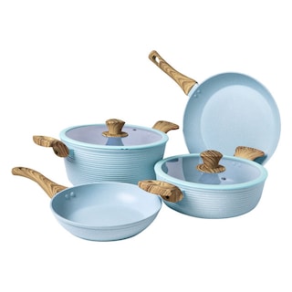 Foto 1 | Foto 1 | Batería De Cocina Ready Cook Aluminio Antiadherente Naranja Tapa De Vidrio Templado Y Salida De Vapor  9 Pzas