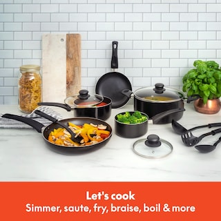 Foto 3 | Foto 3 | Juego De Utensilios De Cocina Bella De 12 Piezas, Ollas Y Sartenes Antiadherentes, Color Negro - Venta Internacional.