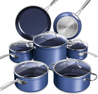 Foto 1 | Foto 1 | Juego de Sartene Nuwave Healthy Duralon Blue Ceramic Antiadherente - Venta Internacional