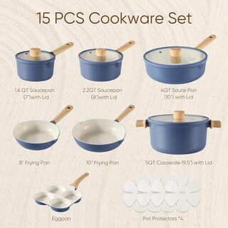 Foto 2 | Foto 2 | Batería de Cocina Carote Antiadherentes 15 Piezas Blue Induction - Venta Internacional