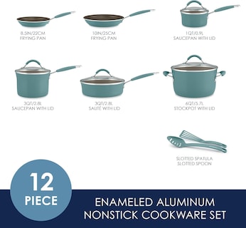 Foto 2 | Foto 2 | Juego De Utensilios De Cocina Rachael Ray Cucina, Antiadherente, 12 Piezas, Color Azul Agave - Venta Internacional.