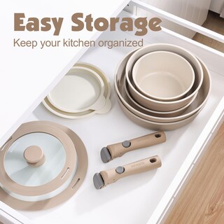 Foto 3 | Foto 3 | Set De Utensilios De Cocina Sensarte Ceramic 17 Piezas Induction Almond - Venta Internacional.