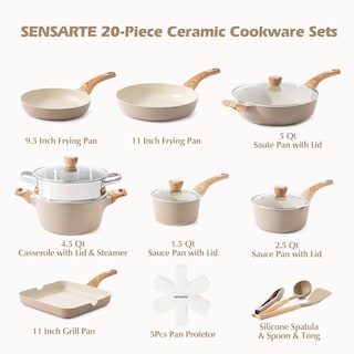Foto 3 | Foto 3 | Set De Utensilios De Cocina Sensarte, Cerámica, Antiadherente, 20 Piezas, Para Inducción - Venta Internacional.