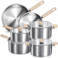 Juego De Utensilios De Cocina Carote De Acero Inoxidable, 10 Piezas Con Tapas De Vidrio - Venta Internacional.