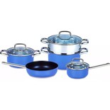 Batería de Cocina de Acero Inoxidable Kitchenes 8 Piezas