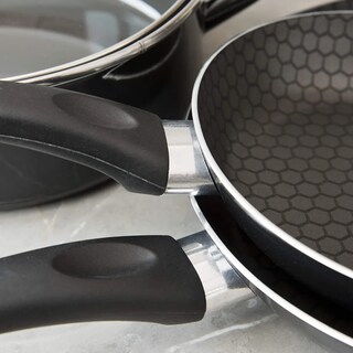 Foto 4 | Foto 4 | Bateria De Cocina De Aluminio Con Antiadherente 6 Piezas Con Tapa De Vidrio Lab.g Negro