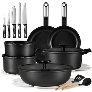 Foto 1 | Foto 1 | Juego De Utensilios De Cocina Carote Antiadherentes 25 Piezas Con Juego De Cuchillos Jet Black - Venta Internacional.