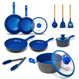 Batería De Cocina Flavorstone Ligth Set 16 Piezas Color Azul