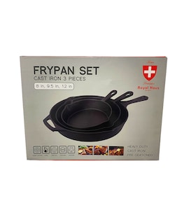 Foto 3 | Foto 3 | Sartenes Royal Haus CI-FPS-1 color Negro Hierro Fundido 3 Piezas