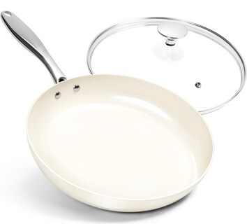 Foto 1 | Foto 1 | Sartén Michelangelo de Cerámica Antiadherente 30 cm con Tapa Blanca - Venta Internacional