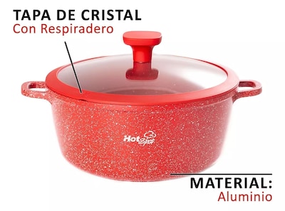 Foto 3 | Foto 3 | Olla de Aluminio Fundido Hot Spot 28cm Cocina Antiadherente Rojo