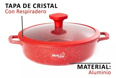 Foto 2 | Foto 2 | Arrocera Olla Aluminio Fundido Hot Spot 32cm Antiadherente Rojo