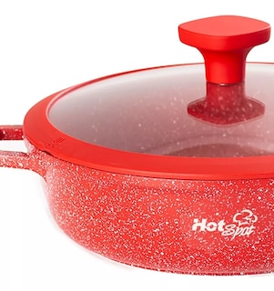 Foto 1 | Foto 1 | Arrocera Olla Aluminio Fundido Hot Spot Z605 Asa Tapa 24 cm Rojo