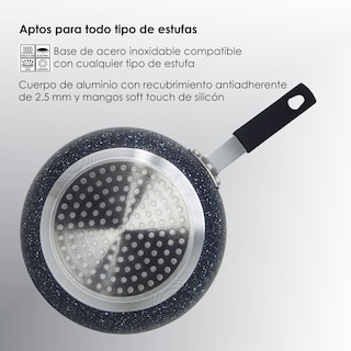 Foto 4 | Foto 4 | Sartenes 12 14 y 16 cm Alfa Negro con Antiadherente 3 Piezas