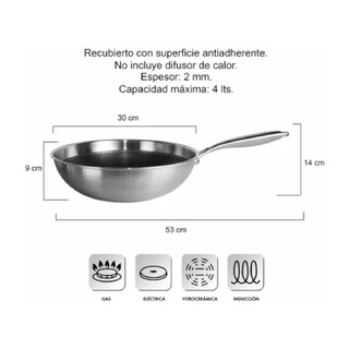 Foto 4 | Foto 4 | Wok Hudson Acero Inoxidable 30cm Espesor 2mm Antiadherente