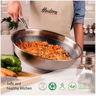 Foto 6 | Foto 6 | Wok Hudson Acero Inoxidable 30cm Espesor 2mm Antiadherente