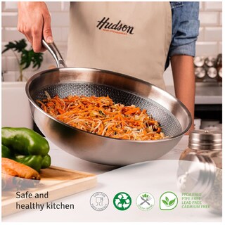 Foto 8 | Foto 8 | Wok Hudson Acero Inoxidable 30cm Espesor 2mm Antiadherente