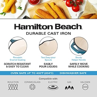 Foto 6 | Foto 6 | Sartén Hamilton Beach De Hierro Fundido Esmaltado 30 Cm, Color Azul Marino - Venta Internacional.