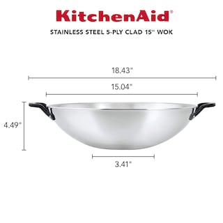 Foto 2 | Foto 2 | Wok Kitchenaid De Acero Inoxidable Pulido, 5 Capas, 38 Cm - Venta Internacional.